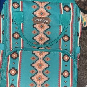 Wrangler Turquoise and Beige Patterned Backpack